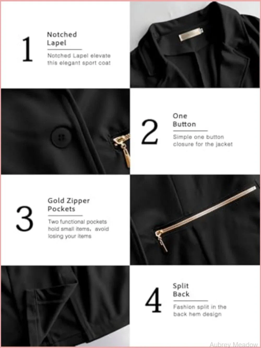 Long Sleeve Open Front Blazer Cardigan Work Jacket with Pockets